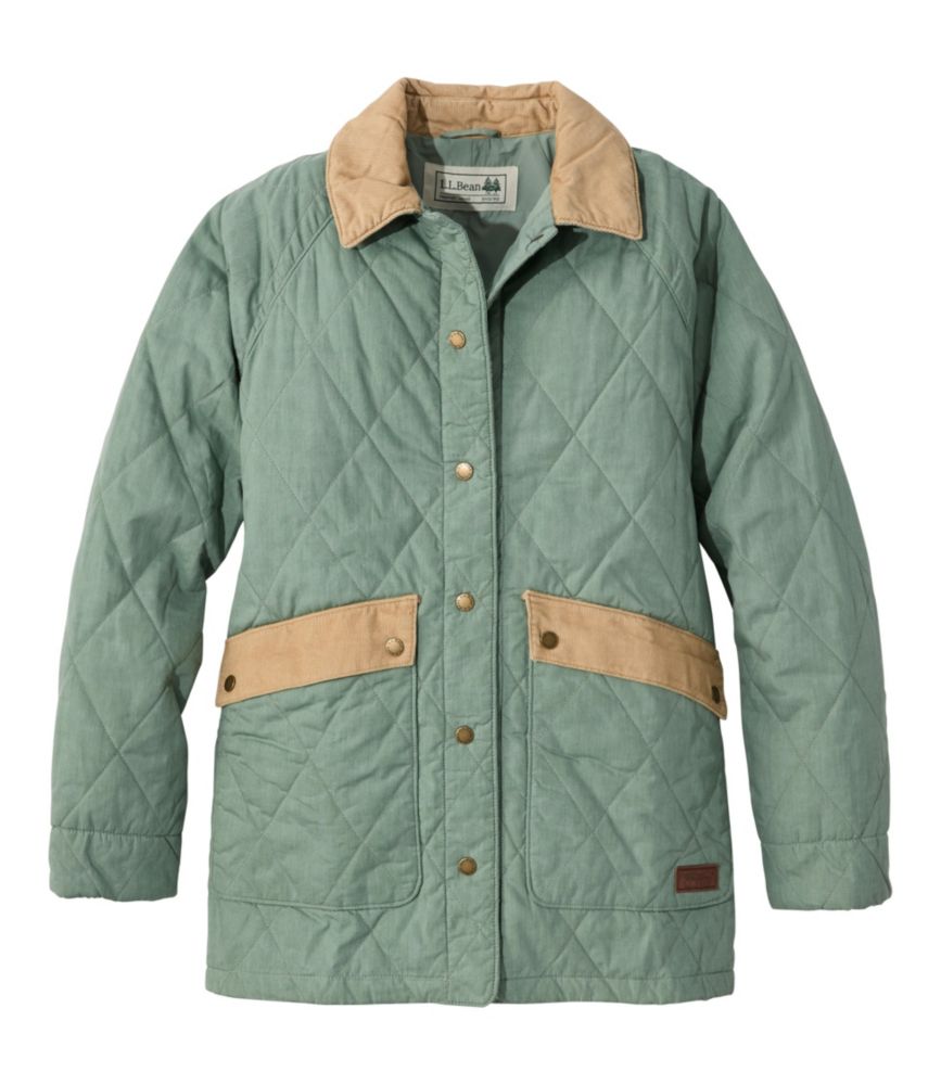 Women's Insulated Quilted Field Coat, Faded Sage, small image number 1