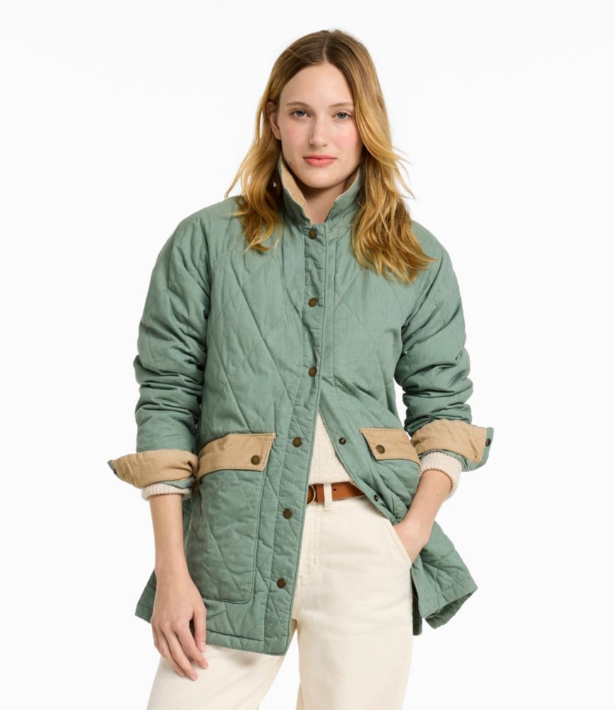 Women's Insulated Quilted Field Coat Front