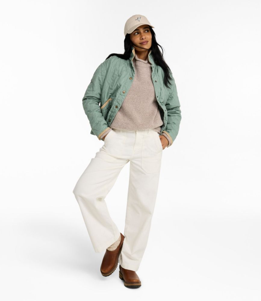 Women's Insulated Quilted Field Jacket, Faded Sage, small image number 4