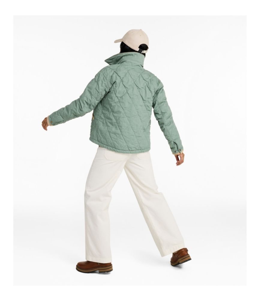Women's Insulated Quilted Field Jacket, Faded Sage, small image number 5