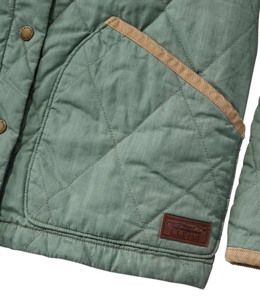 Women's Insulated Quilted Field Jacket, Faded Sage, small image number 7