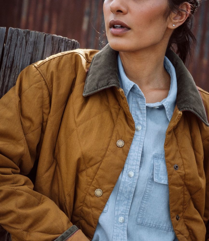 Women's Insulated Quilted Field Jacket, Faded Sage, small image number 11