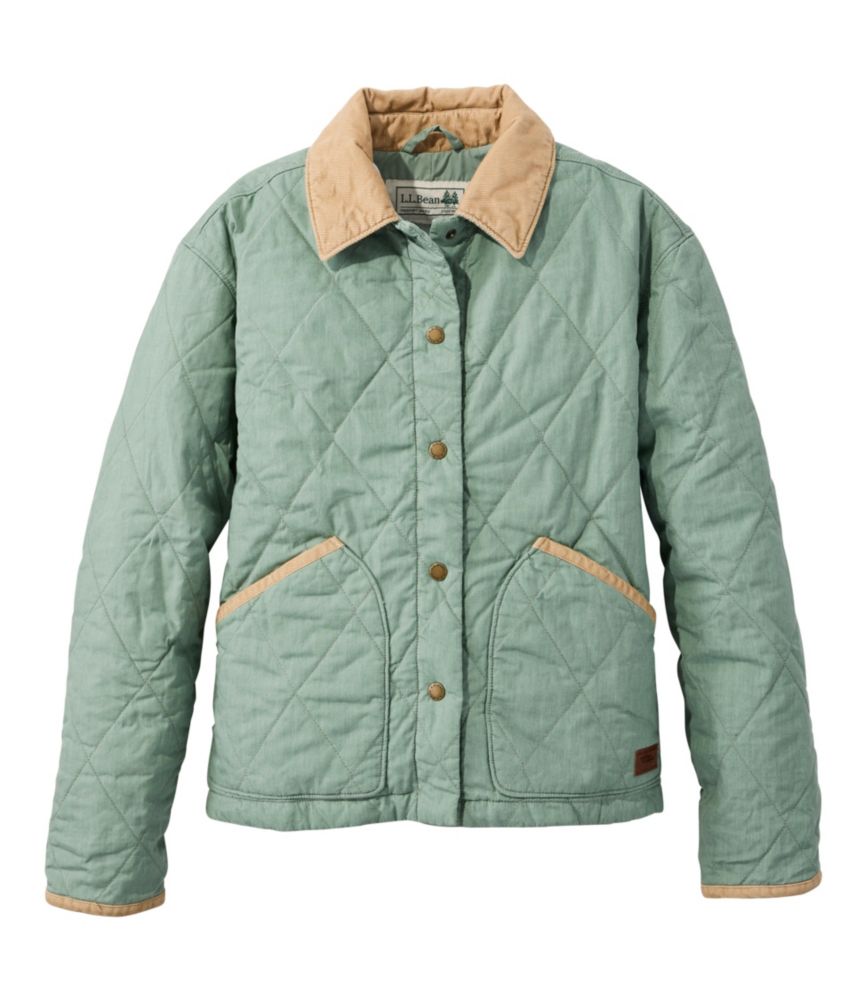 Women's Insulated Quilted Field Jacket, Faded Sage, small image number 1