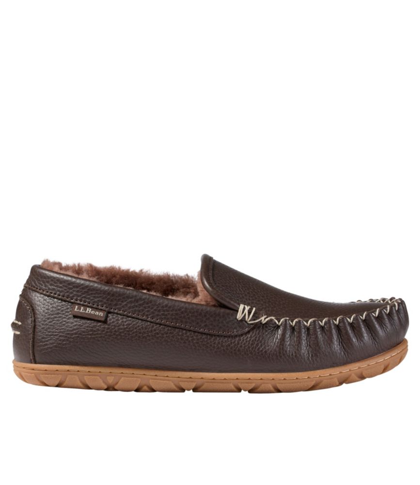 Men's Wicked Good Slippers, Leather Venetians, Deep Brown, small image number 1