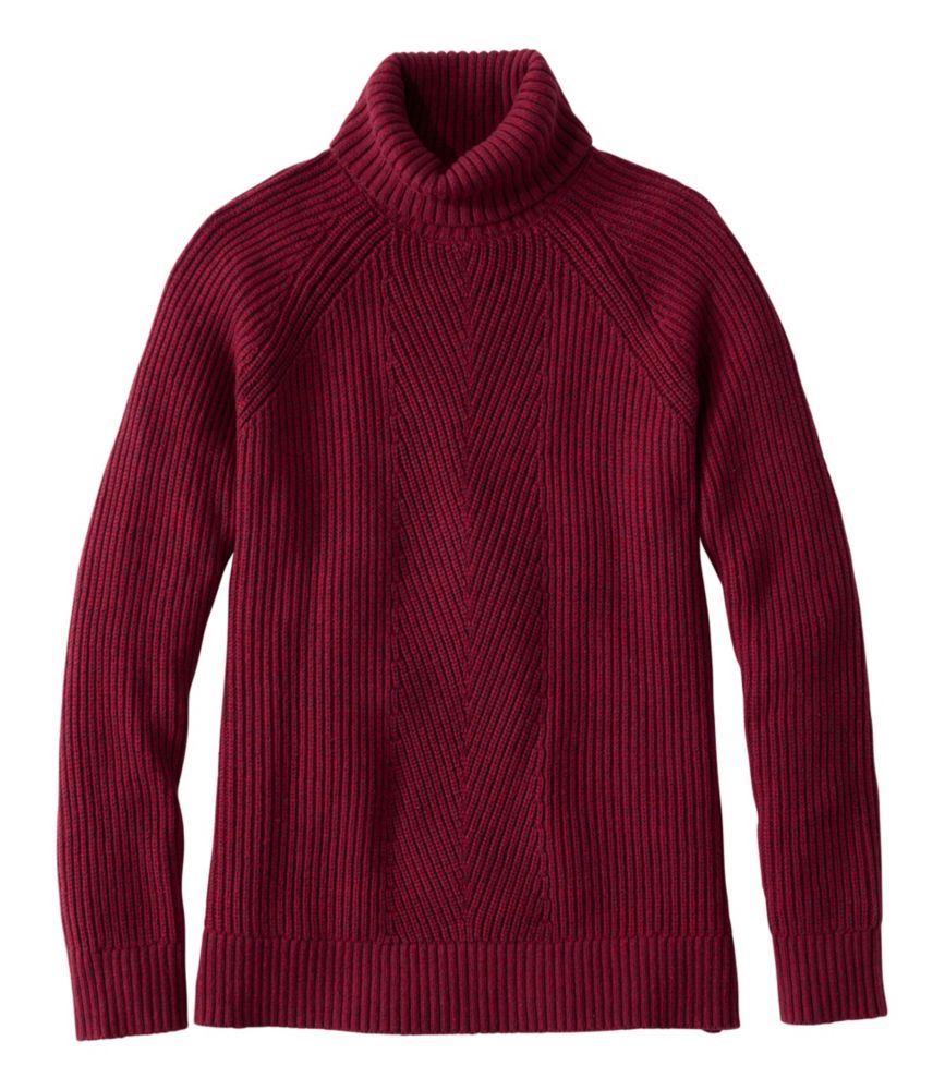 Women's Mariner Shaker Turtleneck Sweater, Bordeaux/Fig Marl, small image number 1