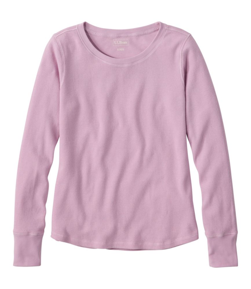 Women's Waffle-Knit Top, Long-Sleeve Jewelneck