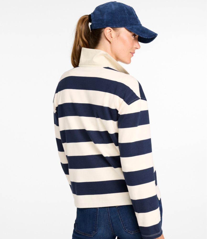 Women's Mountain Classic Rugby, Long-Sleeve Stripe, Classic Navy/Cream, small image number 3
