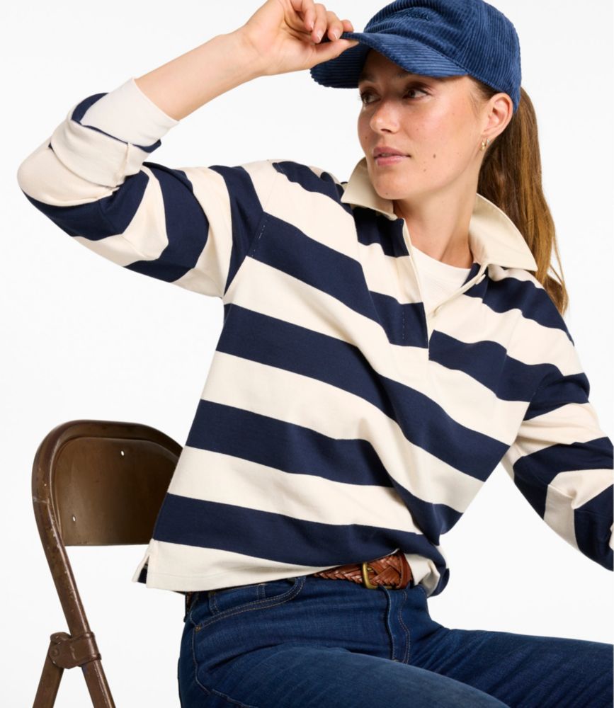 Women's Mountain Classic Rugby, Long-Sleeve Stripe, Classic Navy/Cream, small image number 6