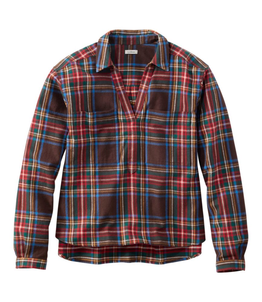 Women's Scotch Plaid Shirt Y-Neck
