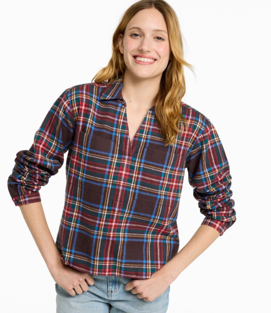 Women's Scotch Plaid Shirt Y-Neck, New