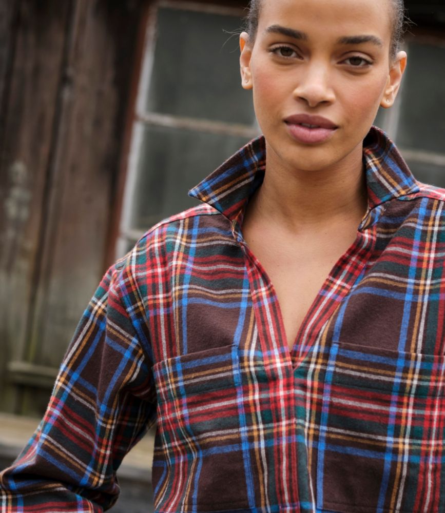 Women's Scotch Plaid Shirt Y-Neck