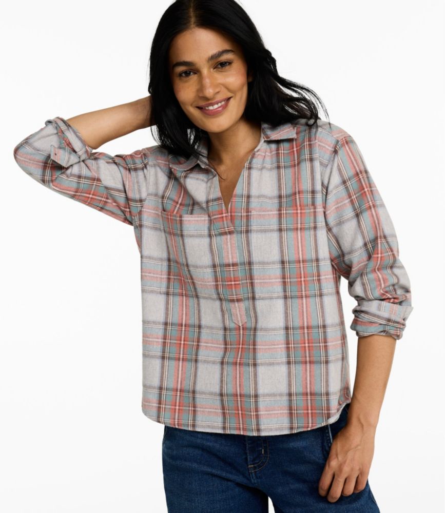 Women's Scotch Plaid Shirt Y-Neck