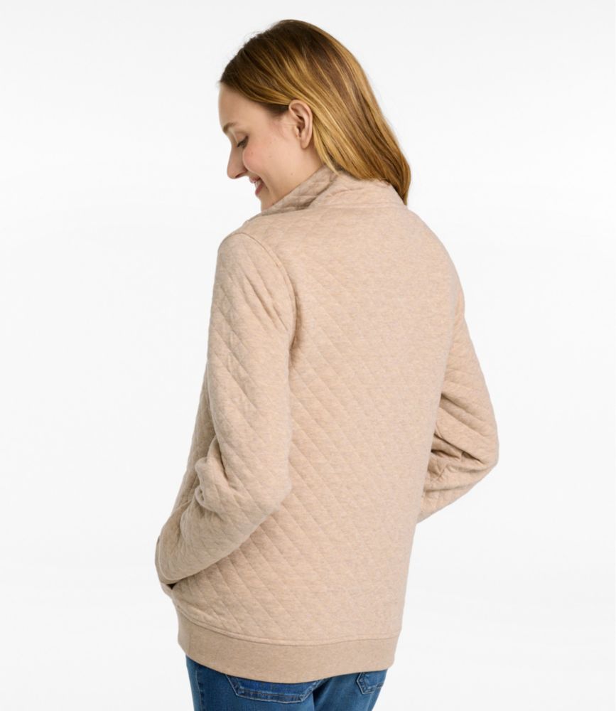 Women's Quilted Half-Snap Sweatshirt, Classic Navy, small image number 3