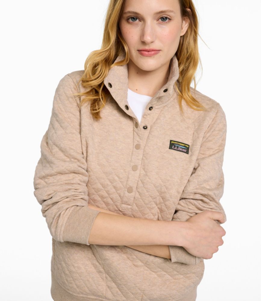 Women's Quilted Half-Snap Sweatshirt, New