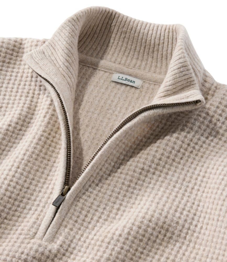 Women's Supersoft Waffle Sweater, Quarter-Zip, Bone, small image number 4