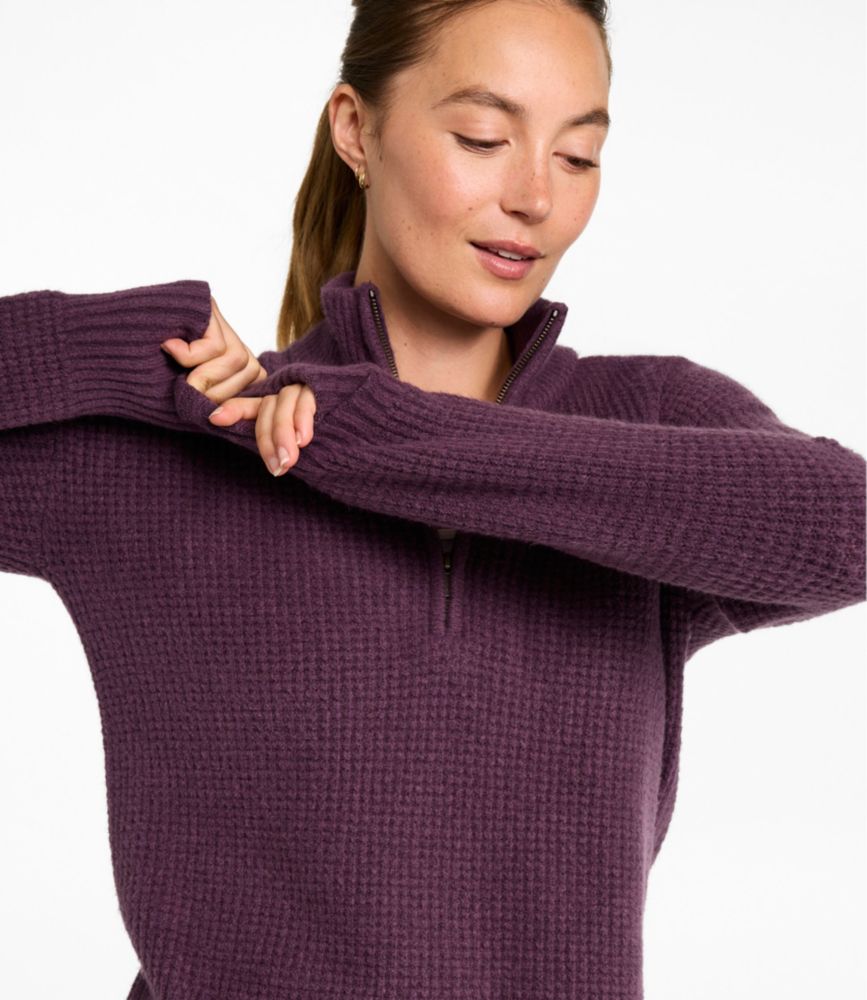 Women's Supersoft Waffle Sweater, Quarter-Zip, New