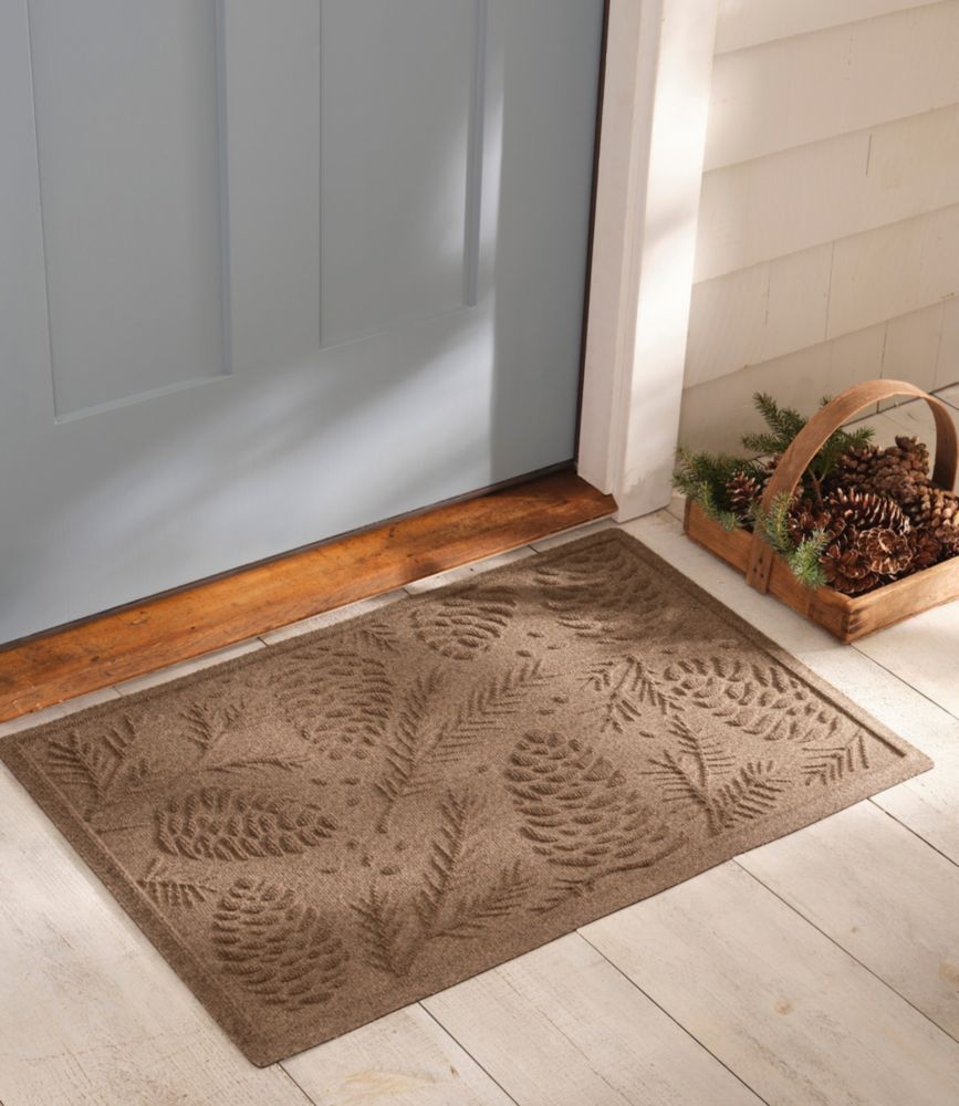 Everyspace Recycled Waterhog Doormat, Pine Cones, Bluestone, small image number 5
