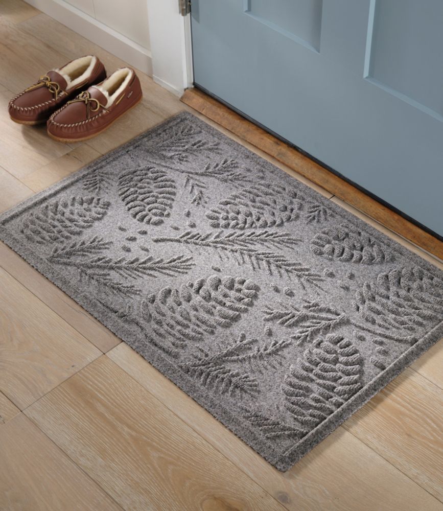 Everyspace Recycled Waterhog Doormat, Pine Cones, Bluestone, small image number 6