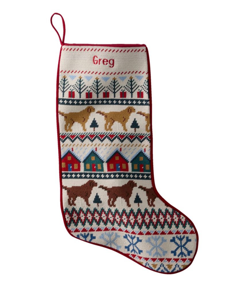 Needlepoint Fair Isle Stocking, New
