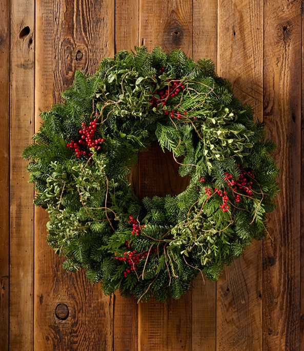 Winter Foliage Wreath 24", One Color, large image number 0