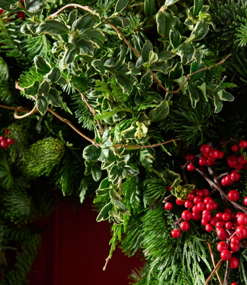 Fresh Winter Foliage Wreath, 24"