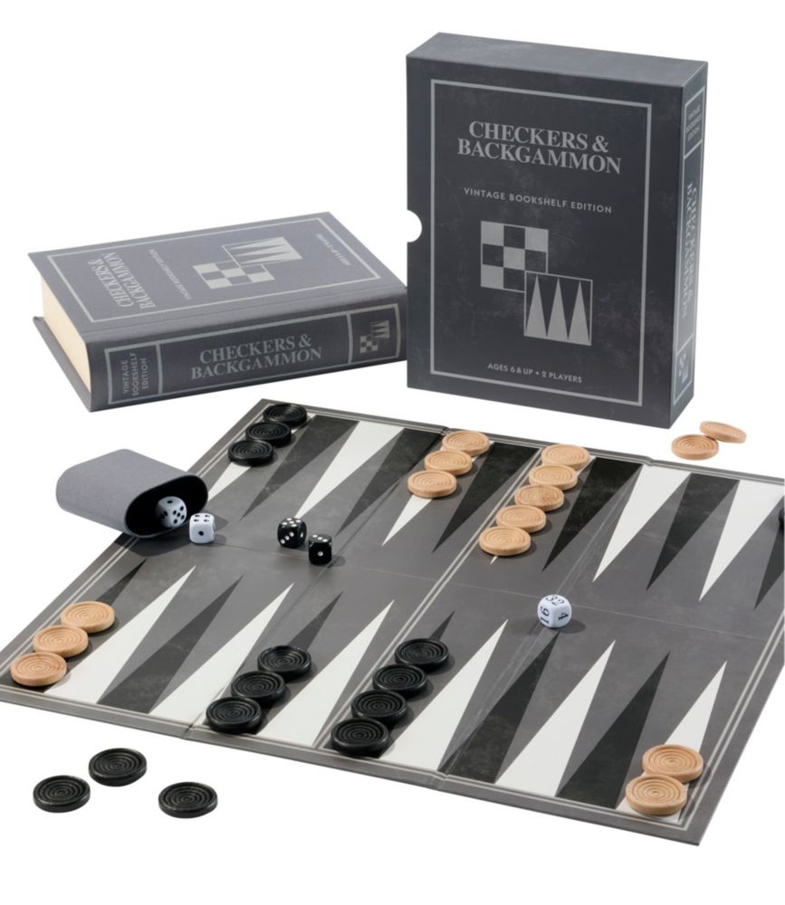Backgammon/Checkers Vintage Bookshelf Game