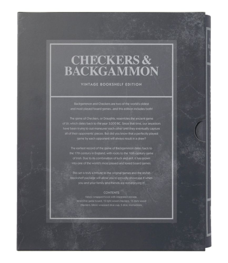 Backgammon/Checkers Vintage Bookshelf Game