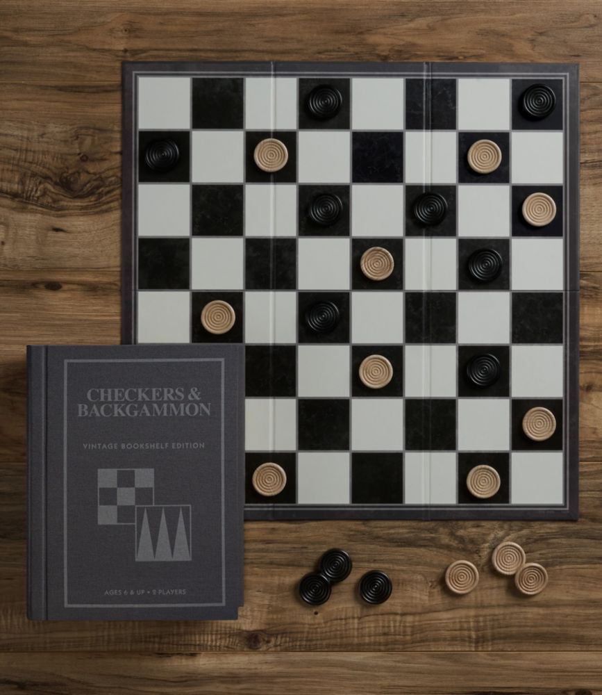 Backgammon/Checkers Vintage Bookshelf Game