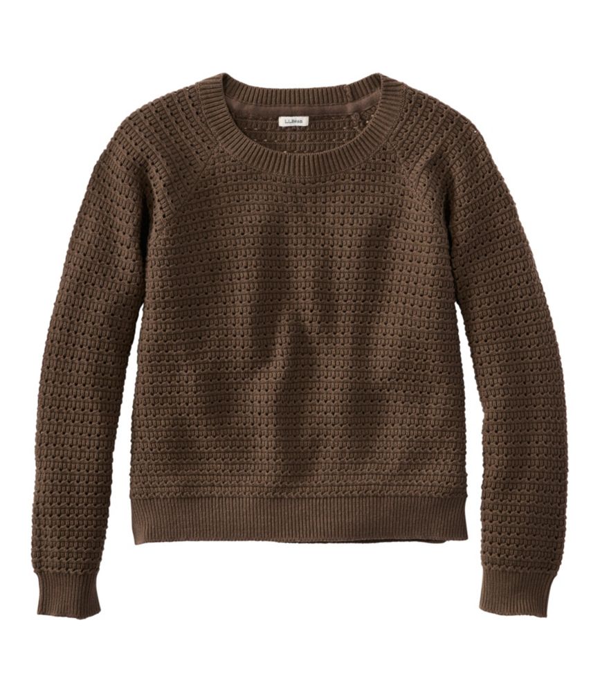 Women's Sunwashed Openwork Sweater, Crewneck