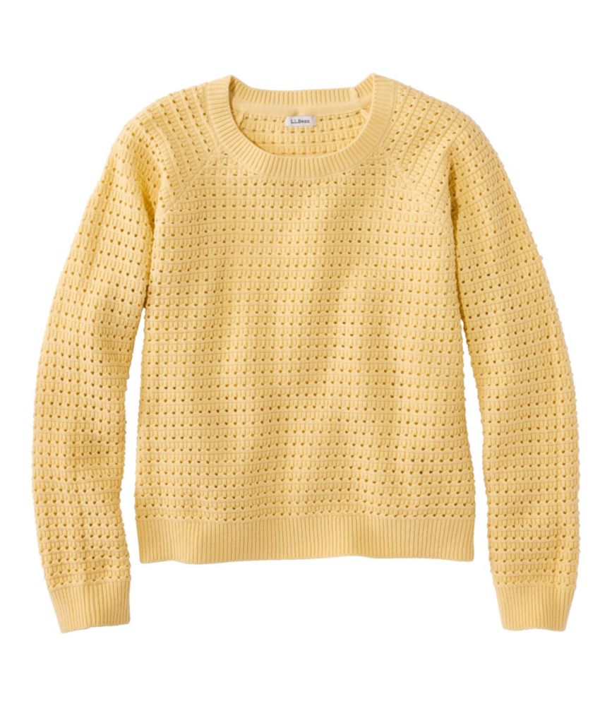 Women's Sunwashed Openwork Sweater, Crewneck
