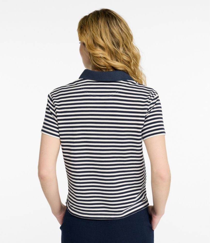 Women's Casco Bay Polo, Short-Sleeve Stripe, Cream/Vintage Rose, small image number 3