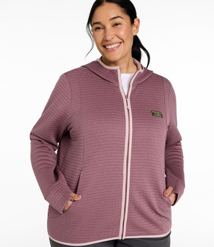 Women's Airlight Grid Full-Zip Jacket Muted Fig Heather 3X, Polyester Blend Synthetic L. L.Bean