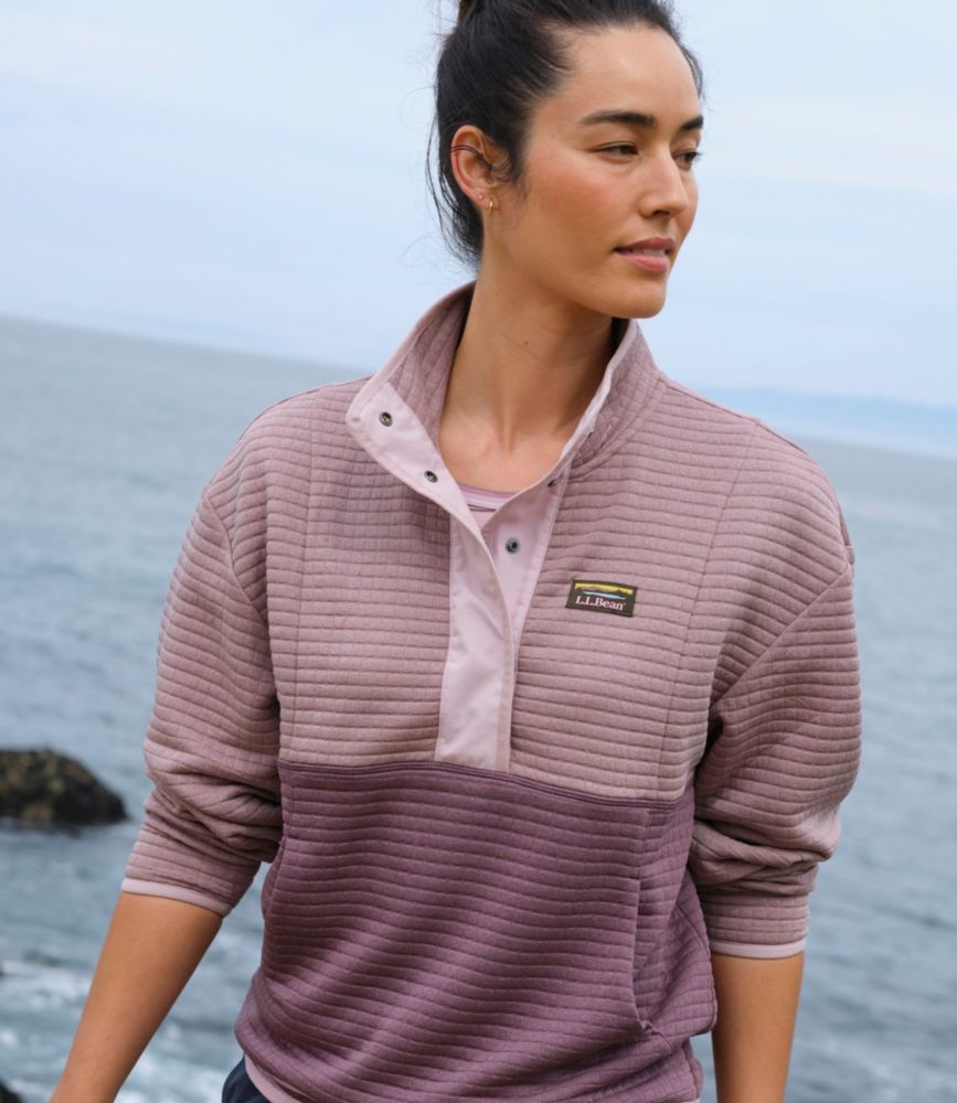 Women's Airlight Grid Pullover, Colorblock, Faded Sage/Deep Sea Green Heather, small image number 8