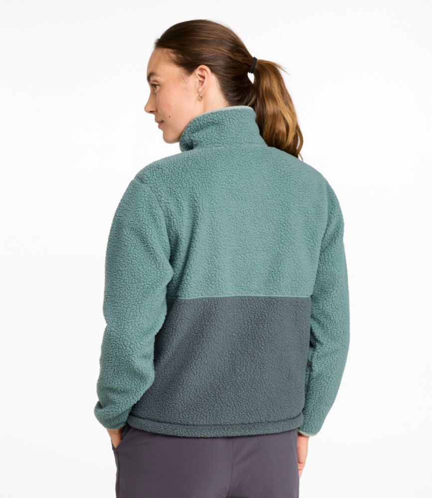 Women's Mountainside Fleece Ripstop Overlay Jacket, Colorblock, Deep Sea Green/Shadow Green, small image number 3