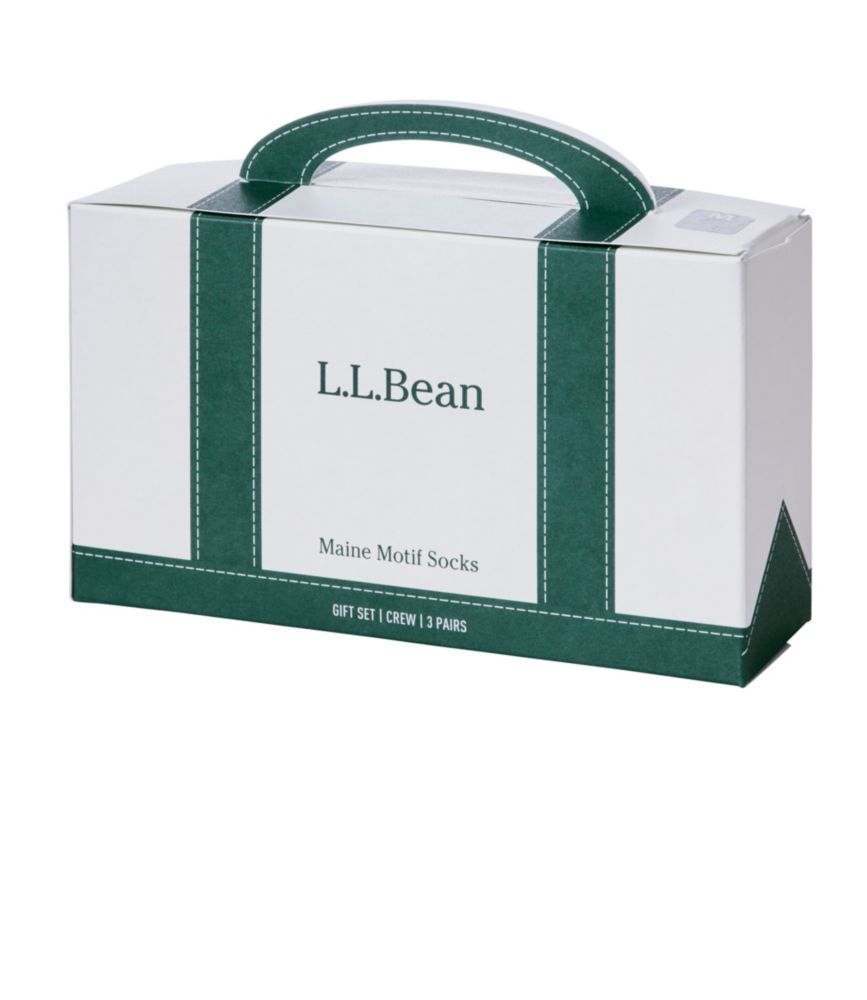 Adults' L.L.Bean Maine Motif Socks Gift Set, 3-Pack