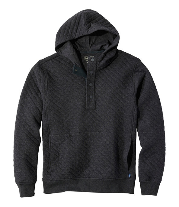 Bean's Quilted Snap Hoodie, Dark Charcoal Heather, large image number 0