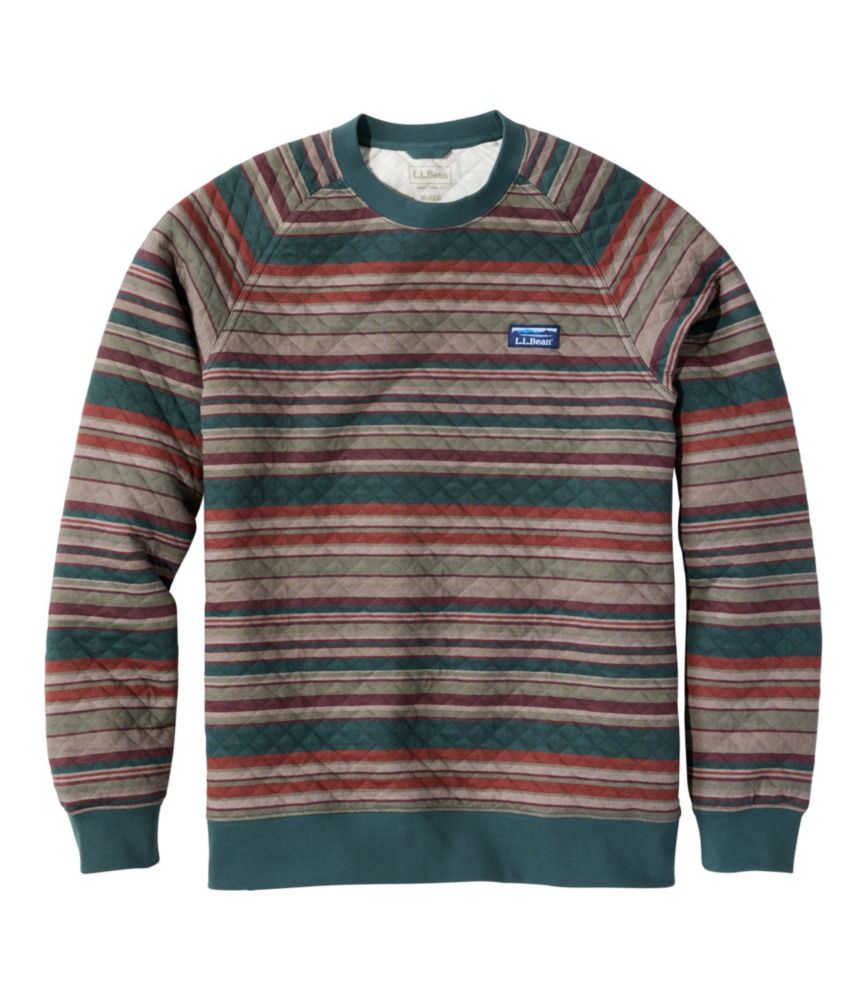 Men's Quilted Sweatshirt, Crewneck, Stripe