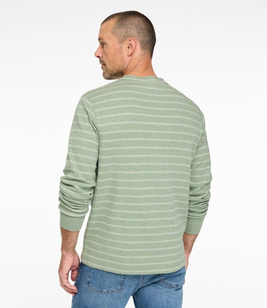 Men's Bean's Vintage Soft Knit Henley, Stripe, Faded Sage Stripe, small image number 3