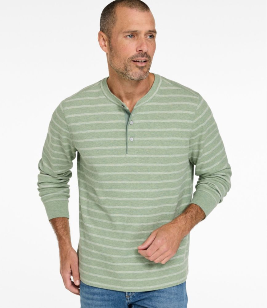 Men's Bean's Vintage Soft Knit Henley, Stripe