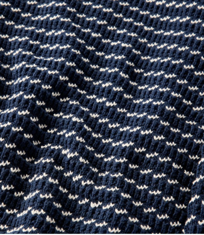 Men's Organic Cotton Waffle Sweater, Rollneck Crew, Bird's-Eye