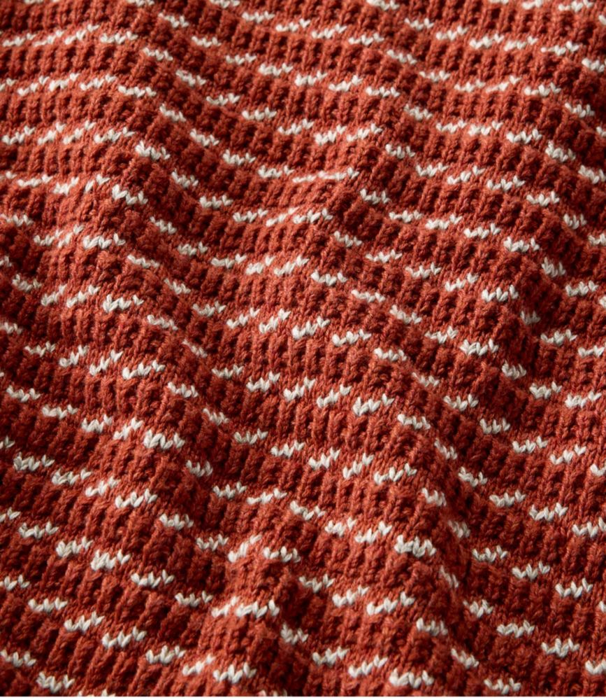 Men's Organic Cotton Waffle Sweater, Quarter Zip, Bird's-Eye