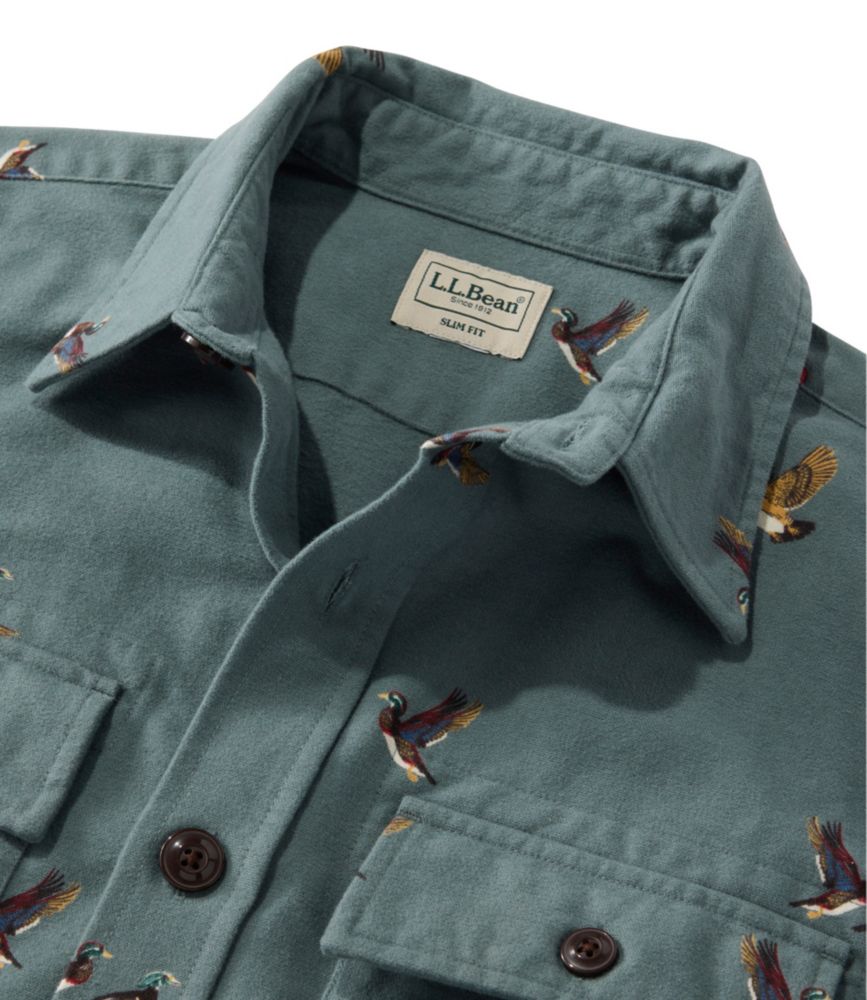 Men's 1933 Chamois Cloth Shirt, Slim Fit, Print, Brassy Olive Scenic, small image number 6