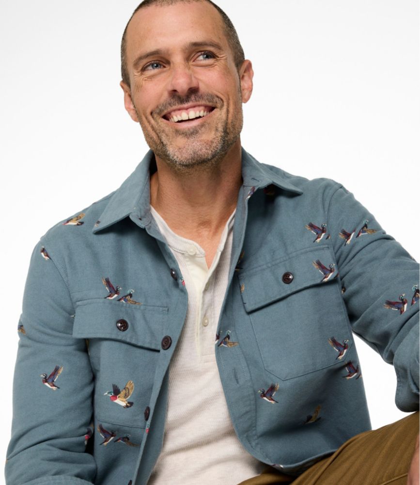 Men's 1933 Chamois Cloth Shirt, Slim Fit, Print, Brassy Olive Scenic, small image number 8