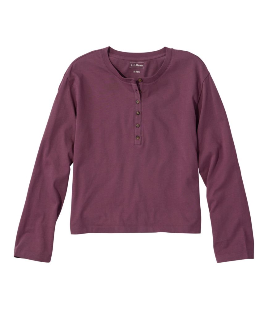 Women's Sunwashed Tee, Long-Sleeve Cropped Boxy Henley