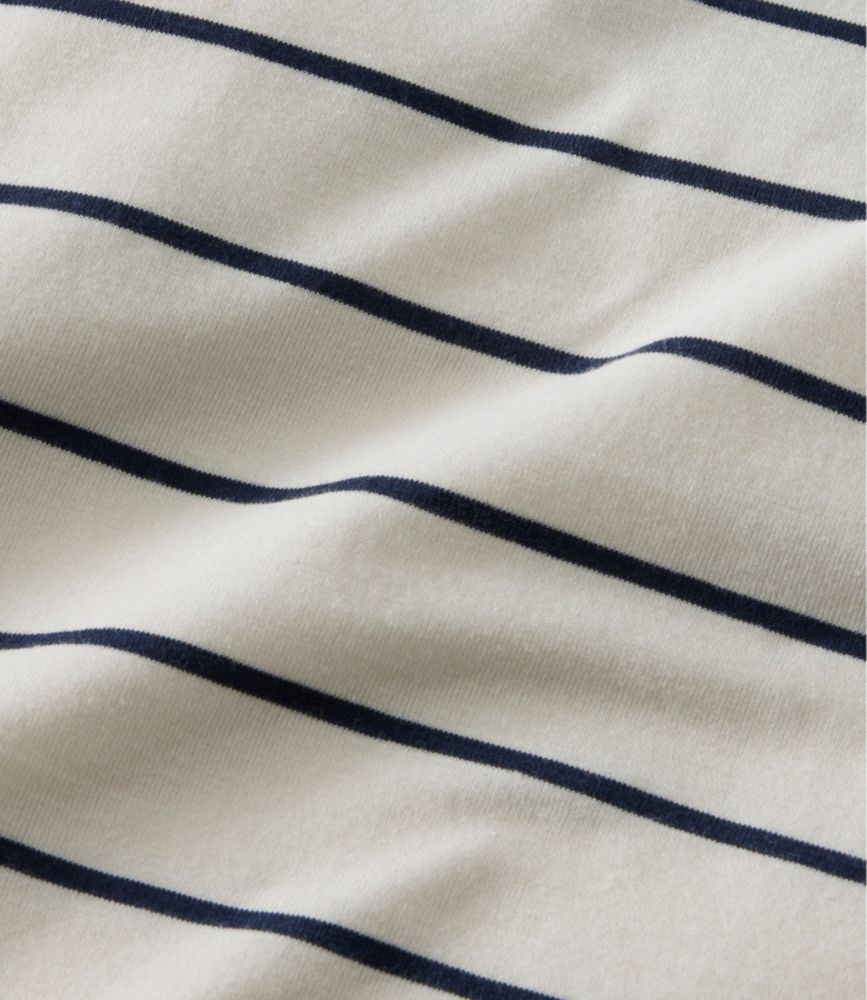 Women's Soft Stretch Supima-Blend Tee, Long Dolman-Sleeve Jewelneck Stripe