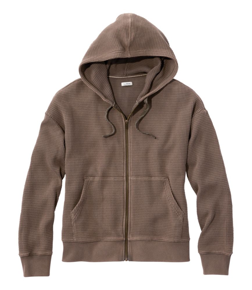 Women's Sunwashed Waffle Top, Full-Zip Hoodie