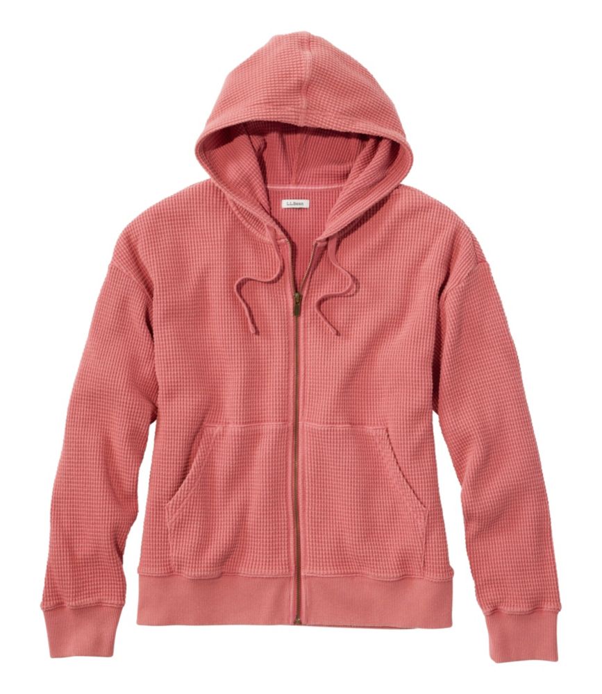 Women's Sunwashed Waffle Top, Full-Zip Hoodie