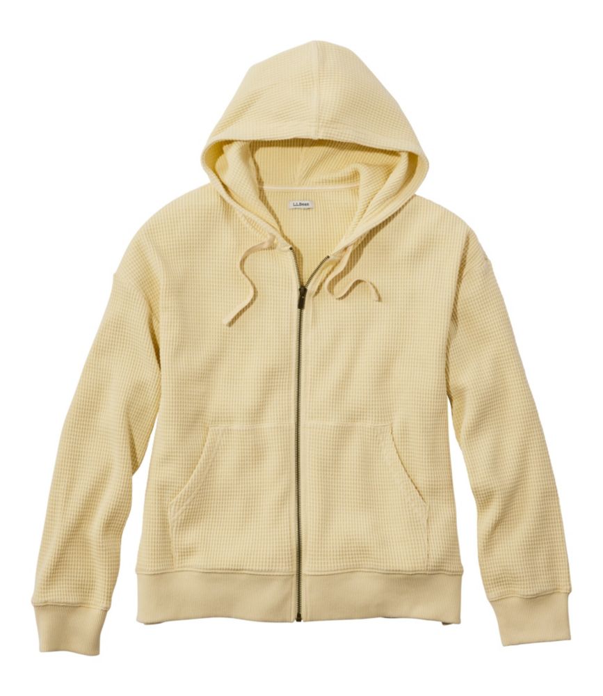 Women's Sunwashed Waffle Top, Full-Zip Hoodie