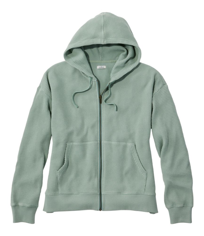 Women's Sunwashed Waffle Top, Full-Zip Hoodie
