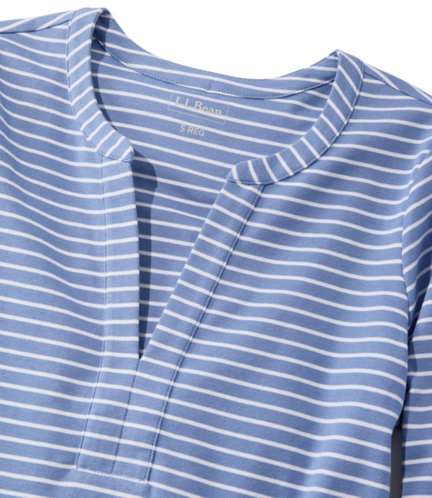 Women's L.L.Bean Tee, Long-Sleeve Splitneck Stripe